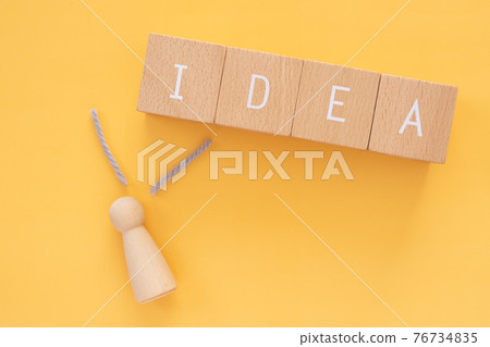 Ideas, Ideas | Building blocks, humanoid objects and yarns with "IDEA" written on them 76734835