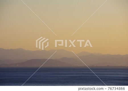 Awaji Island, Hyogo Prefecture, looking toward Tokushima from the Minamiawaji Narcissus Line at dusk Awaji Island, Hyogo Prefecture, looking toward Tokushima from the Minamiawaji Narcissus Line at dusk 76734866