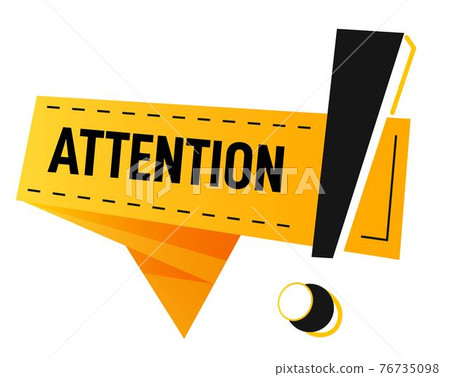 Attention sign with exclamation mark banner vector 76735098