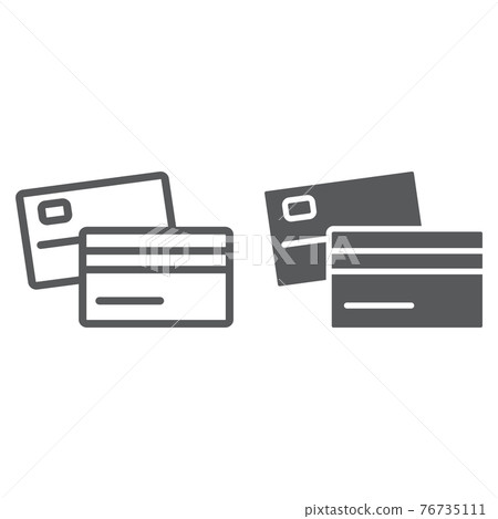 Swipe credit card line and glyph icon, bank Swipe credit card line and glyph icon, bank 76735111