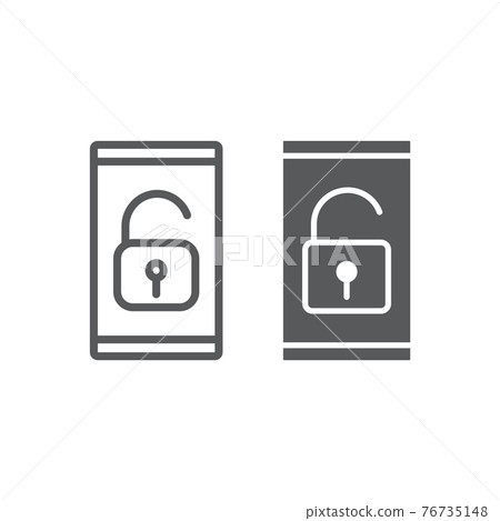 Device unlock line and glyph icon, technology 76735148