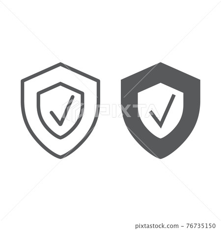 Security status line and glyph icon, safety 76735150