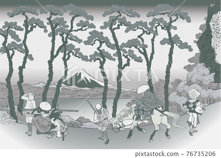 Katsushika Hokusai image Tokaido Hodogaya silver Katsushika Hokusai image Tokaido Hodogaya silver 76735206