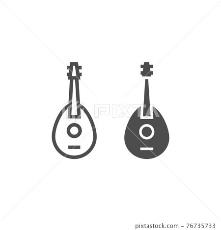 Mandolin line and glyph icon, musical and string, guitar sign, vector graphics, a linear pattern on a white background. 76735733