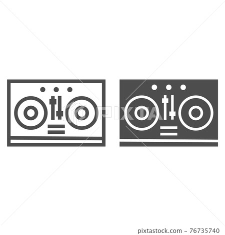 Dj mixer line and glyph icon, music and sound, turntable sign, vector graphics, a linear pattern on a white background. Dj mixer line and glyph icon, music and sound, turntable sign, vector graphics, a linear pattern on a white background. 76735740