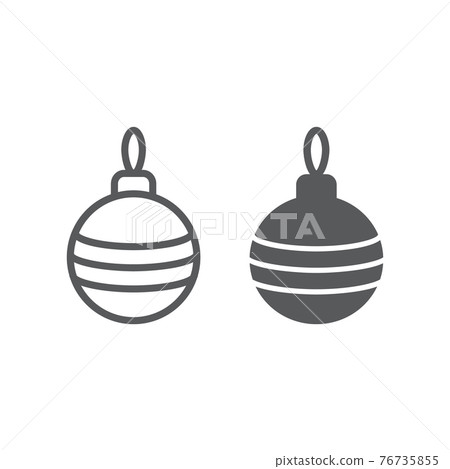 Christmas tree ball line and glyph icon, xmas and decoration, bauble sign, vector graphics, a linear pattern Christmas tree ball line and glyph icon, xmas and decoration, bauble sign, vector graphics, a linear pattern 76735855