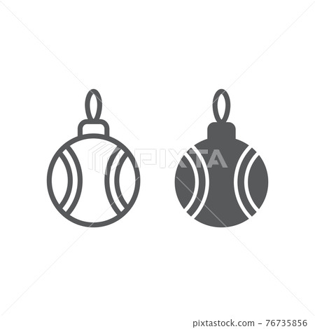 Christmas tree ball line and glyph icon, xmas and decoration, bauble sign, vector graphics, a linear pattern Christmas tree ball line and glyph icon, xmas and decoration, bauble sign, vector graphics, a linear pattern 76735856