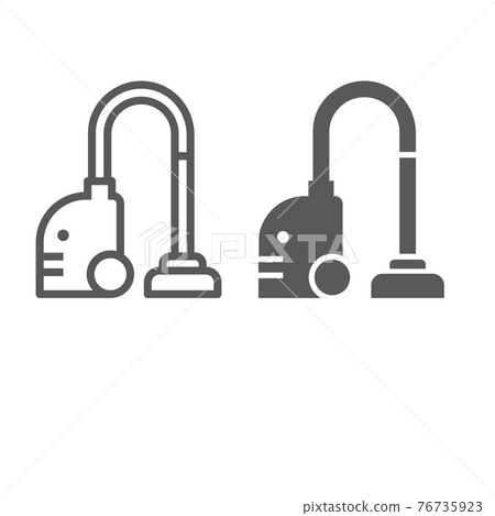 Vacuum cleaner line and glyph icon, household and electric, appliance sign, vector graphics, a linear pattern Vacuum cleaner line and glyph icon, household and electric, appliance sign, vector graphics, a linear pattern 76735923