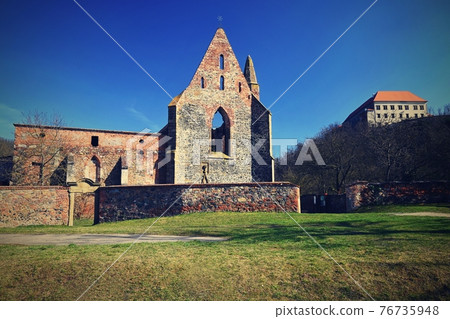 The Rosa Coeli monastery. Ancient catholic ruin of women monastery near Dolni Kounice - Czech Republic. 76735948