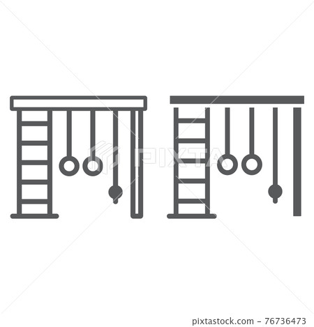 Wall bars line and glyph icon, sport and home, gym sign, vector graphics, a linear pattern on a white background. Wall bars line and glyph icon, sport and home, gym sign, vector graphics, a linear pattern on a white background. 76736473