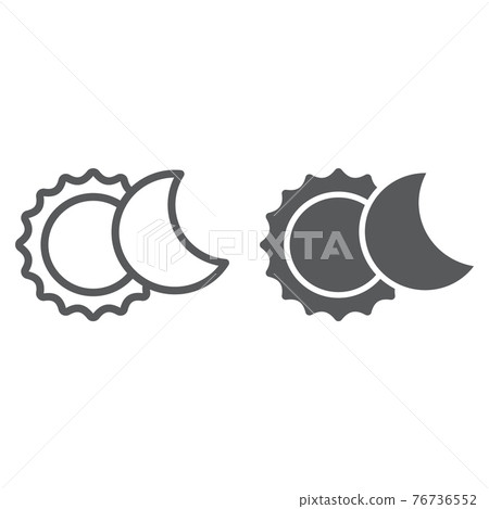 Eclipse line and glyph icon, space and astronomy, solar eclipse sign, vector graphics, a linear pattern Eclipse line and glyph icon, space and astronomy, solar eclipse sign, vector graphics, a linear pattern 76736552
