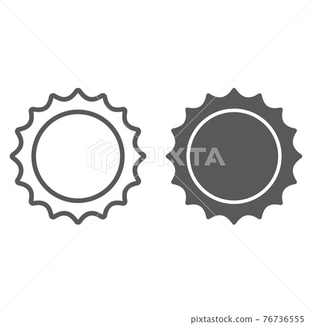 Sun line and glyph icon, cosmos and space, solar sign, vector graphics, a linear pattern on a white background. Sun line and glyph icon, cosmos and space, solar sign, vector graphics, a linear pattern on a white background. 76736555