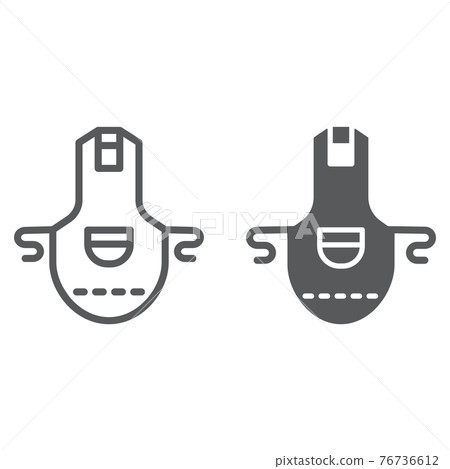 Apron line and glyph icon, clothing and kitchen, pinafore sign, vector graphics, a linear pattern on a white background. 76736612