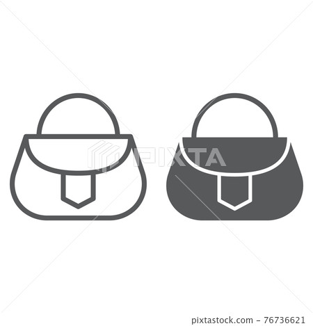 Handbag line and glyph icon, fashion and female, bag sign, vector graphics, a linear pattern on a white background. 76736621