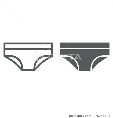 Panties line and glyph icon, lingerie and female, underwear sign, vector graphics, a linear pattern 76736624
