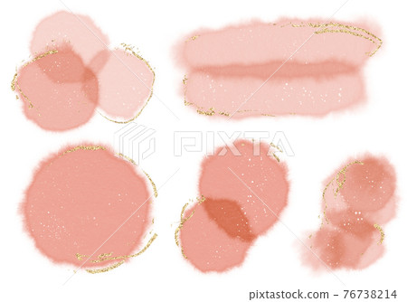 Watercolor touch set with gold leaf line Watercolor touch set with gold leaf line 76738214