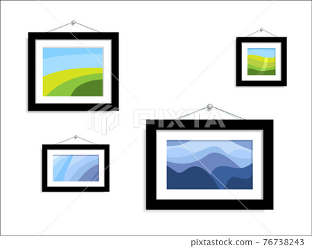 Abstract photo nature. Abstract paintings hang on the wall. 76738243