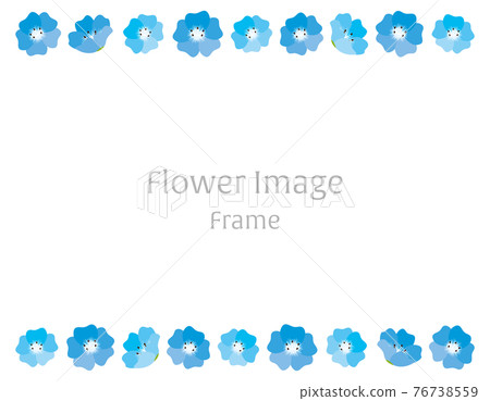 藍色花朵 Nemophila 背景框架的矢量圖解 藍色花朵 Nemophila 背景框架的矢量圖解 76738559
