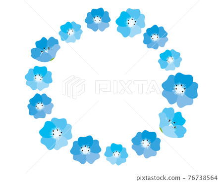 Vector illustration of blue flowers Nemophila background frame 76738564