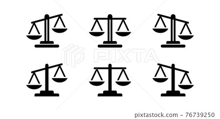 cute balance scale icon vector isolated on white background Stock Vector