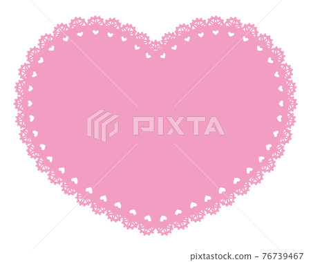 Heart-shaped lace paper pink 76739467