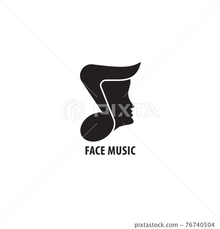 Quaver or Eight Note with Face vector illustration. Face Music logo design template isolated on white color background. Quaver or Eight Note with Face vector illustration. Face Music logo design template isolated on white color background. 76740504