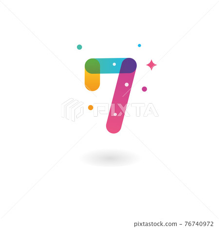 7 logos of colorful numbers 76740972