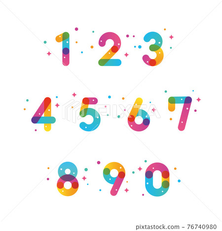 Colorful numbers logo set Colorful numbers logo set 76740980