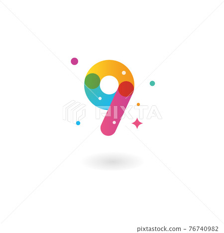 9 logo with colorful numbers 76740982
