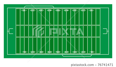 american football sports field markings lines on grass. Outline football playground top view. Sports ground for active recreation. Vector american football sports field markings lines on grass. Outline football playground top view. Sports ground for active recreation. Vector 76741471