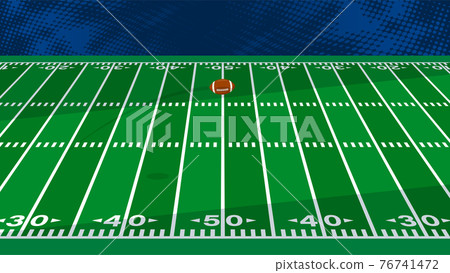 sports american football ball flying over green field. Background for sports competitions. Vector in cartoon style sports american football ball flying over green field. Background for sports competitions. Vector in cartoon style 76741472