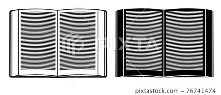 open book icon. Education at school and university. Reading books in library. Linear black white vector open book icon. Education at school and university. Reading books in library. Linear black white vector 76741474