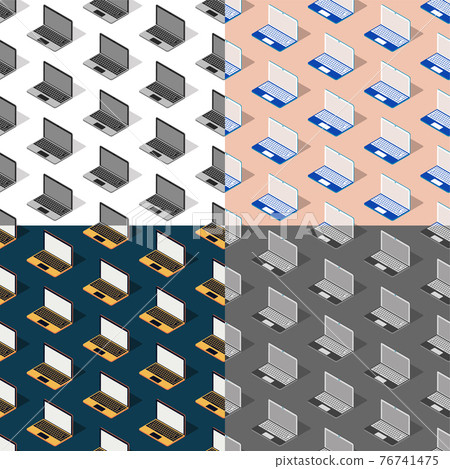 set of seamless patterns with open portable notebook. Modern technology. Ornament for decoration and printing on fabric. Design element. Vector set of seamless patterns with open portable notebook. Modern technology. Ornament for decoration and printing on fabric. Design element. Vector 76741475