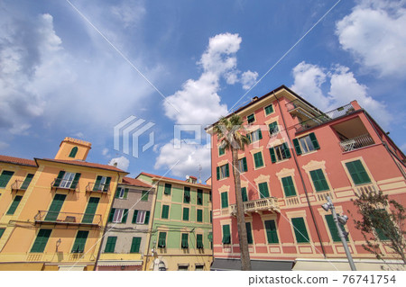 varazze medieval village painted houses by the sea liguria italy 76741754