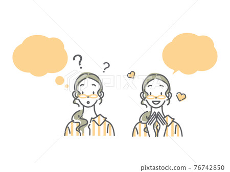 Female problem solving simple and stylish line drawing illustration 76742850