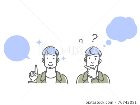 Male simple and stylish line drawing illustration 76742851