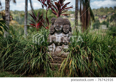 Statues of gods in lush grass in Bali Statues of gods in lush grass in Bali 76742916