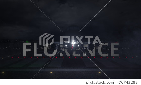 Airplane taking off from the airport with FLORENCE city name, 3d rendering 76743285