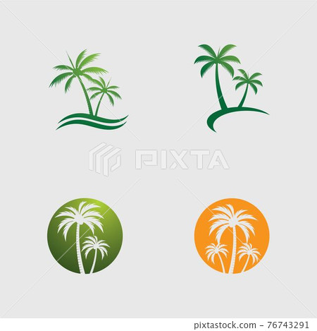 Palm tree logo template vector 76743291