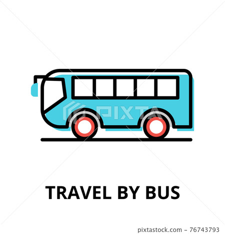 Icon concept of Travel by Bus, travel collection 76743793