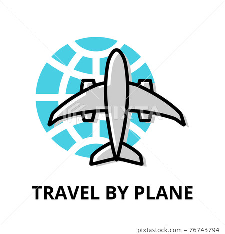 Icon concept of Travel by Plane, travel collection Icon concept of Travel by Plane, travel collection 76743794