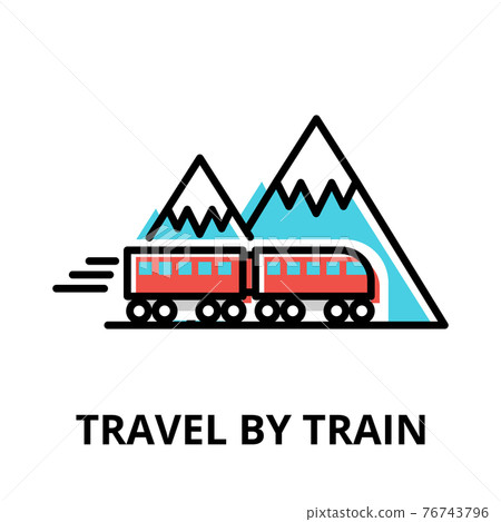 Icon concept of Travel by Train, travel collection Icon concept of Travel by Train, travel collection 76743796