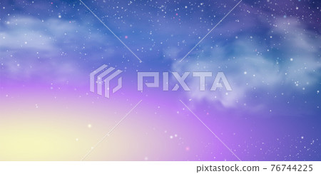 Vector evening sky clouds. Sunset. Background design. 76744225