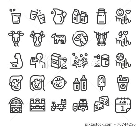 milk icon bold linear icon set milk icon bold linear icon set 76744256