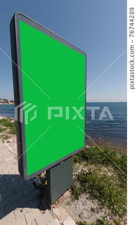 green empty Billboard near the road in izmir 76744289