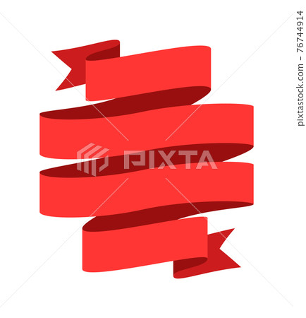 Red tape stripes curled frame isolated on white Red tape stripes curled frame isolated on white 76744914