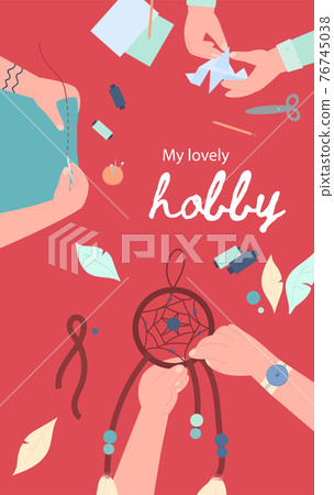 Banner for creative handicraft workshop or courses, flat vector illustration. Banner for creative handicraft workshop or courses, flat vector illustration. 76745038