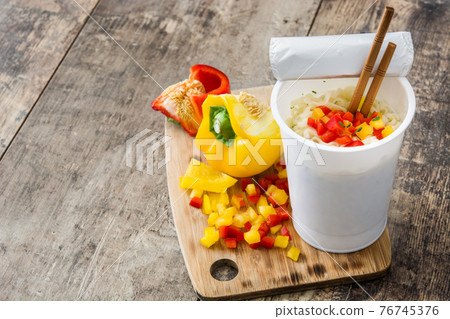 Take away noodles with vegetables Take away noodles with vegetables 76745376