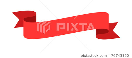 Red satin decorative tape isolated on white background Red satin decorative tape isolated on white background 76745560