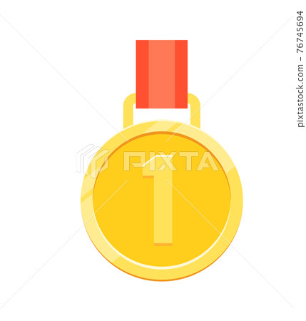 Gold trophy medal for first place in championship Gold trophy medal for first place in championship 76745694